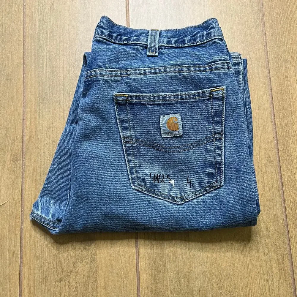 Vintage Carhartt Jeans Mens‎ 34x32 Blue Denim Utility Work Pants relax Distress